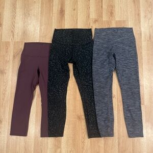 lululemon athletica Leggings in Burgundy, Black, and Gray